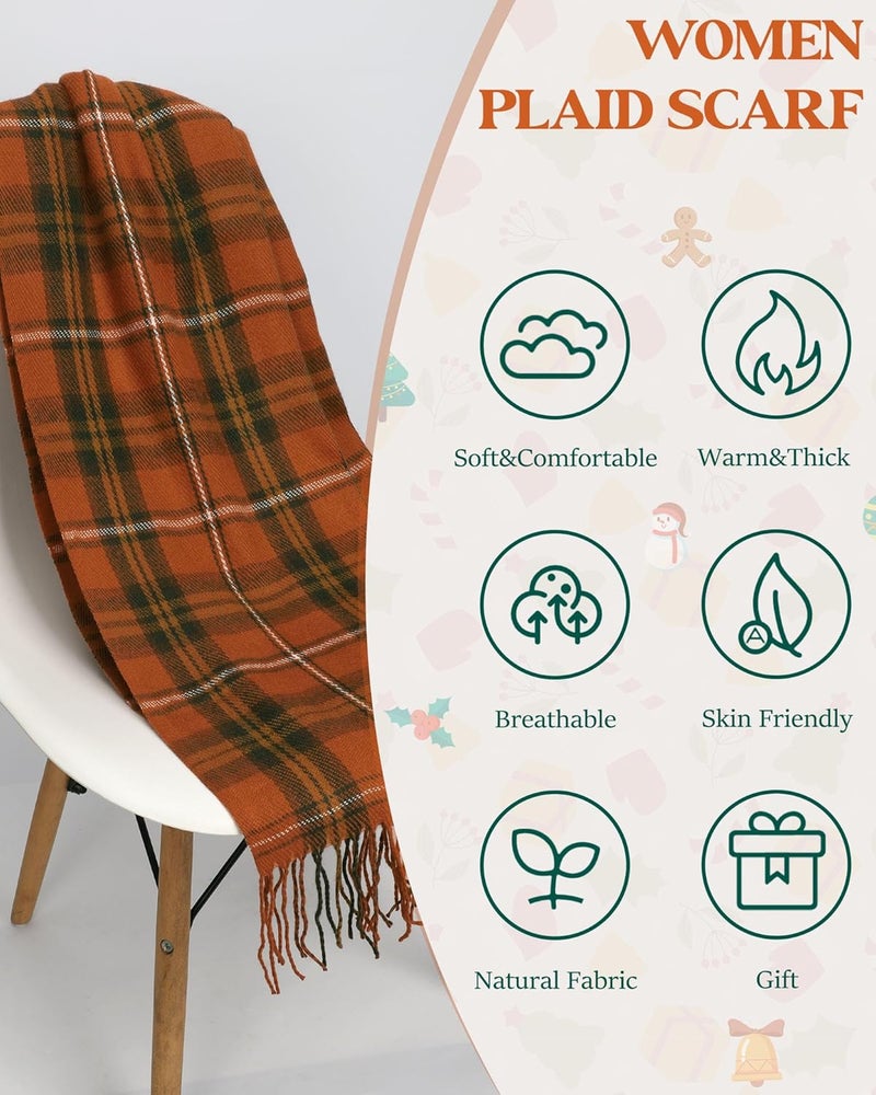YSense Winter Scarf for Women, Fashion Long Plaid Scarves Warm Big Tartan Blanket Wrap Shawl Ladies Gifts - Image 5